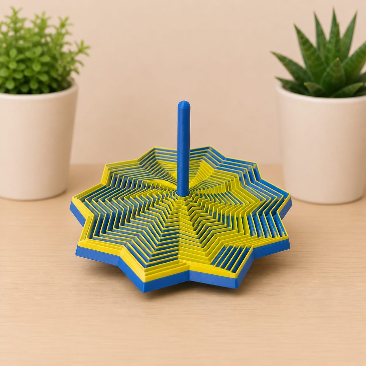 Fidget Estrela Sensorial Azul e Amarela