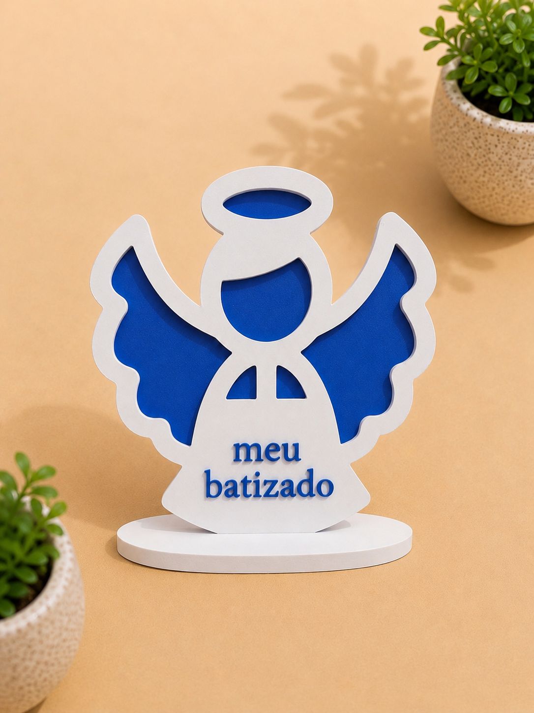Display Decorativo Meu Batizado Azul