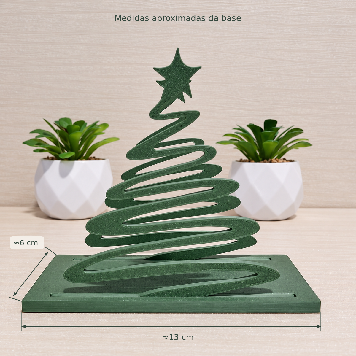 Porta-Guardanapos Natalino Árvore de Natal Espiral Verde