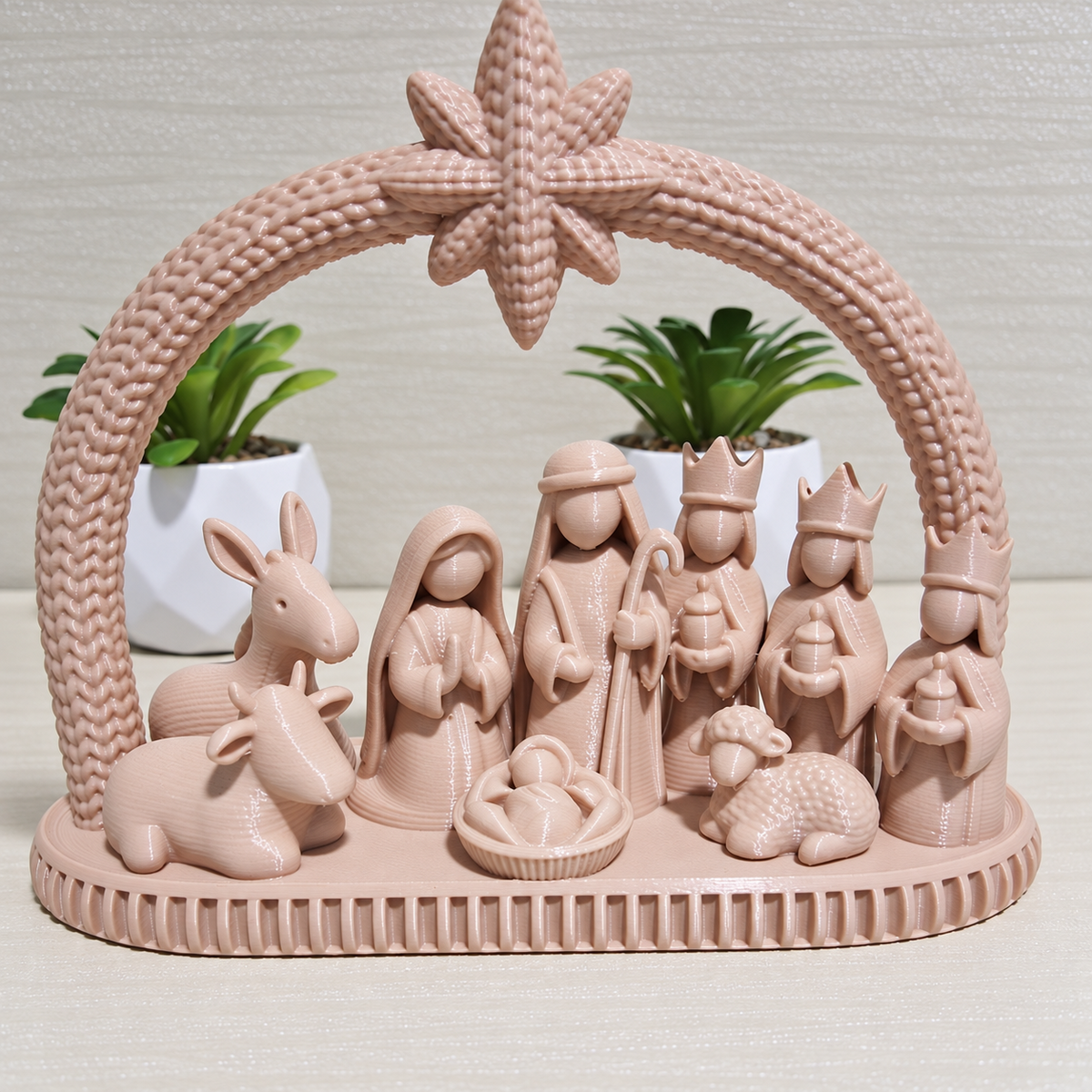Presépio Natalino Sagrada Família com Reis Magos e Animais – Decoração 3D