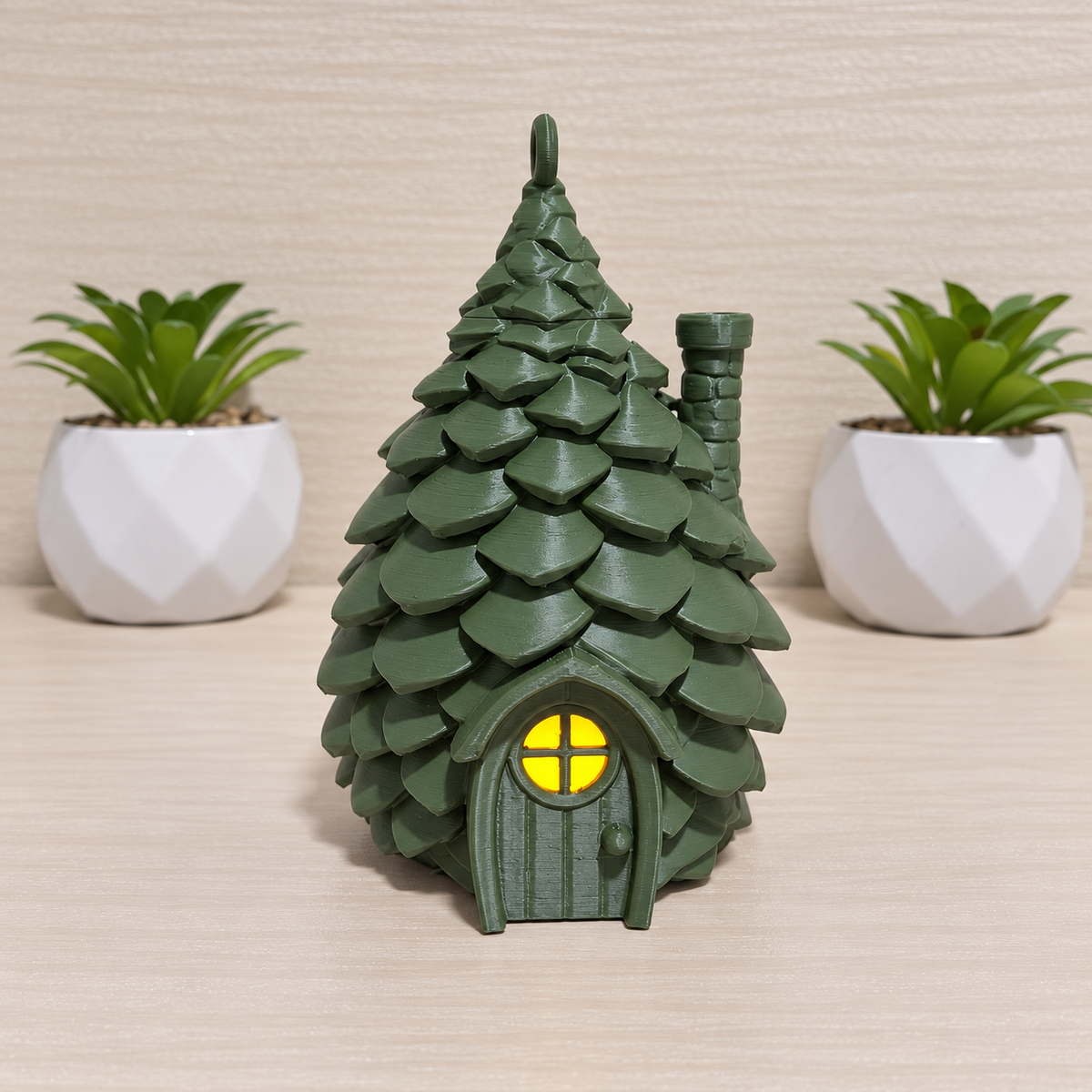 Pinha de Natal Decorativa com Vela LED – 11 cm